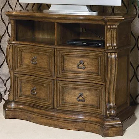 Traditional Hand-Rubbed Pecan Media Chest